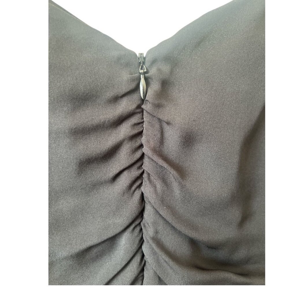 NWT Cinq a Sept Lorne Black Silk Off Shoulder Halter Top XS Reg. $365 - Picture 8 of 12